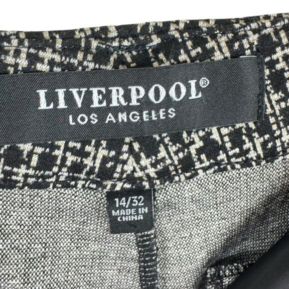 Liverpool Los Angeles Black White Check High Rise Knit Ankle Pants Size 14 - Picture 6 of 8